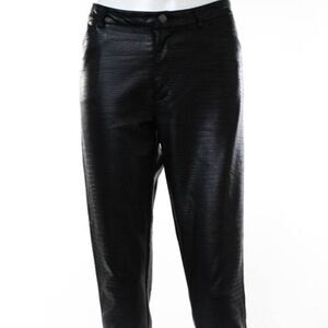 Topshop Women's Black Faux Leather Slim Leg Pants 6